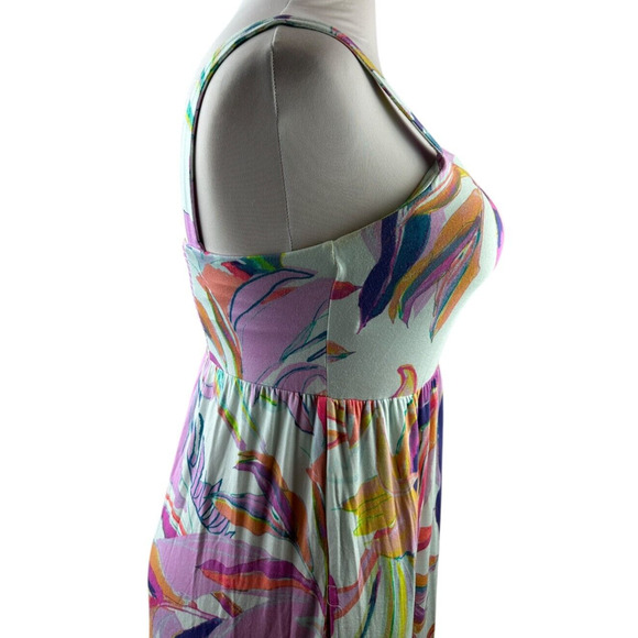 Soma Wknd Soft Jersey Trapeze Maxi Bra Dress Tiered in Fresh Tropical Medium - Picture 10 of 16